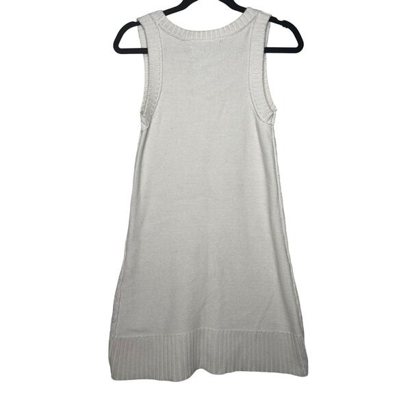 Rubbish Medium Ivory Cable Knit Sleeveless Dress Pockets Tank Style Tunic - Picture 2 of 7
